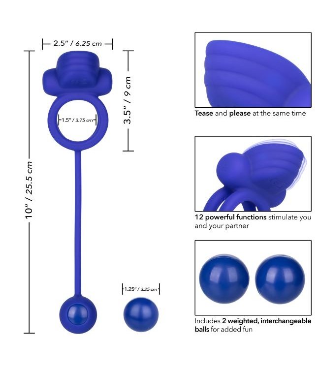 CalExotics Silicone Rechargeable Dual Rockin' Rim™ Enhancer