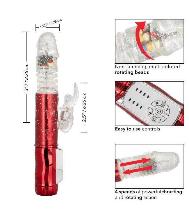 CalExotics Naughty Bits® Cumball Machine™ Thrusting Jack Rabbit® Vibrator