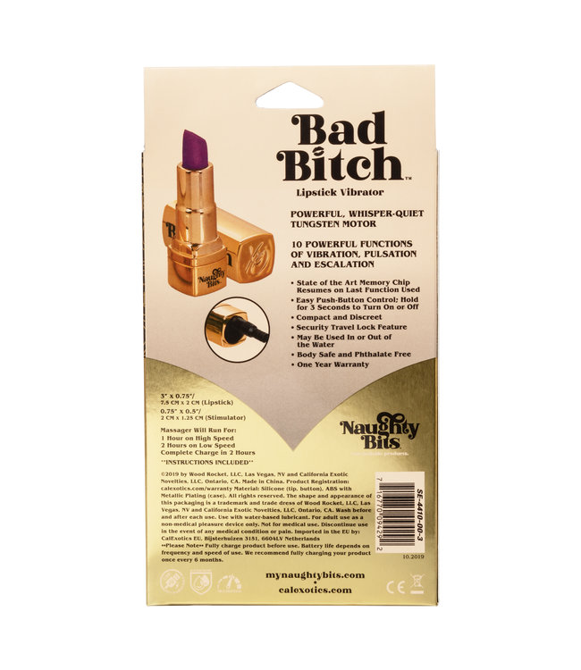CalExotics Naughty Bits® Bad Bitch® Lipstick Vibrator