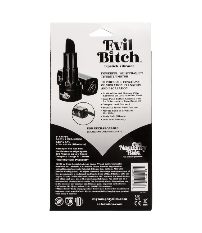 CalExotics Naughty Bits® Evil Bitch™ Lipstick Vibrator