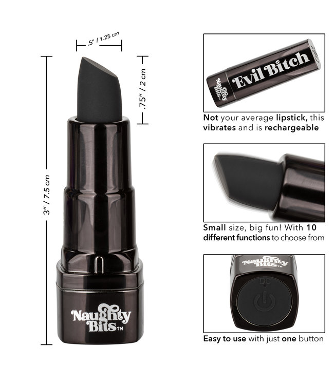 CalExotics Naughty Bits® Evil Bitch™ Lipstick Vibrator