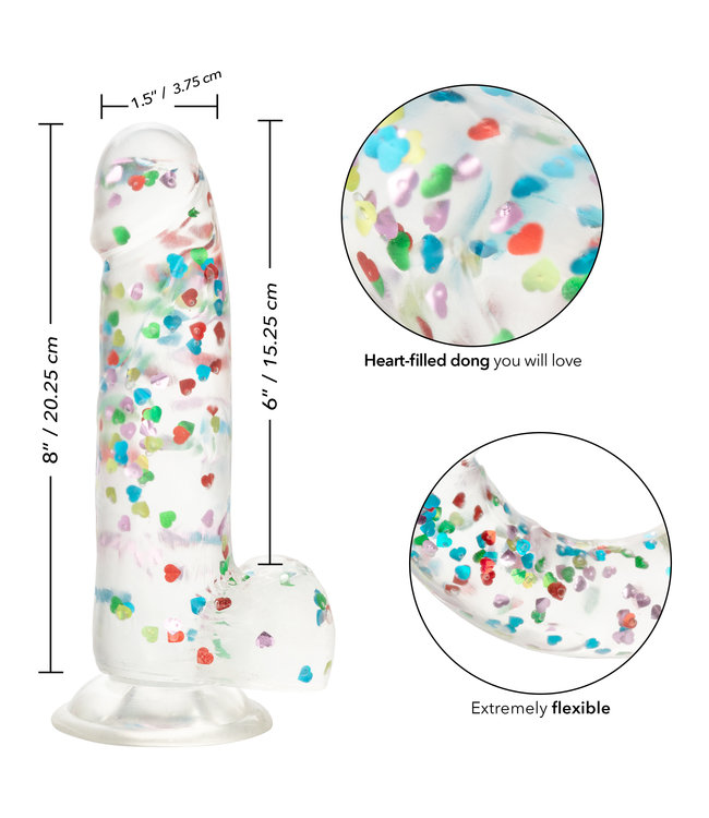 CalExotics Naughty Bits® I Love Dick™ Heart-filled Dong