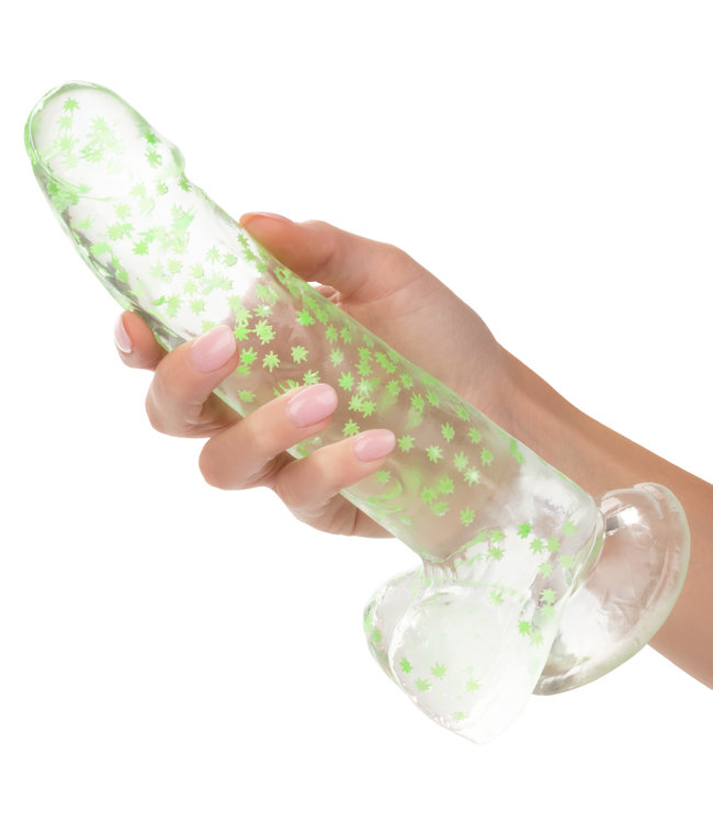 CalExotics Naughty Bits® I Leaf Dick™ Glow-In-The-Dark Weed Leaf Dildo