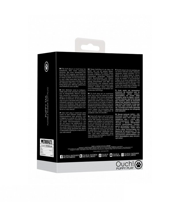 Shots America Ouch! Puppy Tail Flexible Rubber Butt Plug