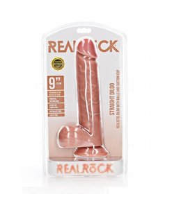 Shots America Straight Realistic Dildo with Balls and Suction Cup - 9"