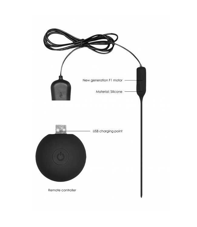 Shots America Silicone Rechargeable Vibrating Plug with Remote Control