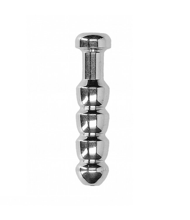 Shots America Ouch! Urethral Sounding - Stainless Steel Ribbed Hollow Plug - 11mm