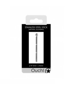 Shots America Ouch! Urethral Sounding - Stainless Steel Stick - 4 mm