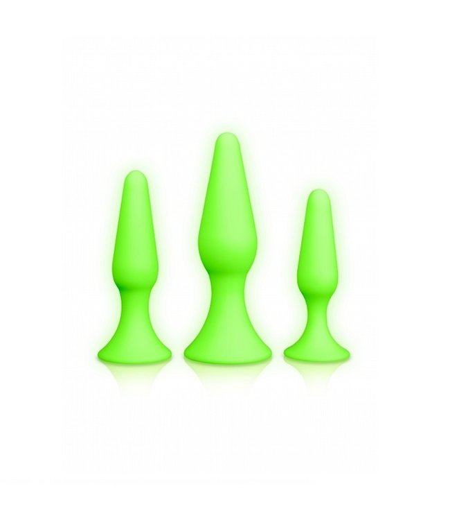 Shots America Ouch! Butt Plug Set - Glow in the Dark
