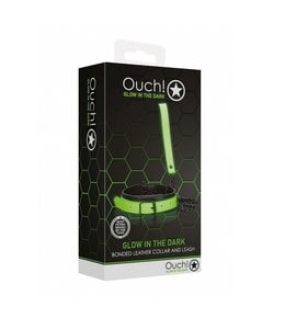 Shots America Ouch! Collar and Leash - Glow in the Dark