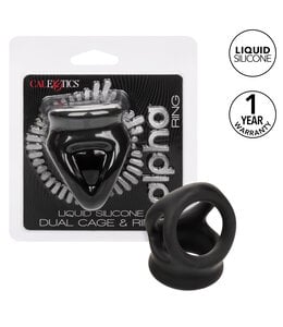 Admiral Cock & Ball Silicone Dual Cock Ring By CalExotics - Blue