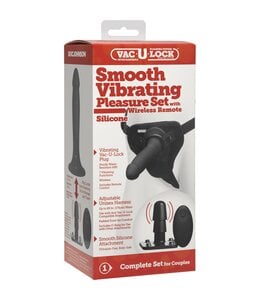 Vac-U-Lock Smooth Vibrating Pleasure Set with Wireless Remote - Silicone