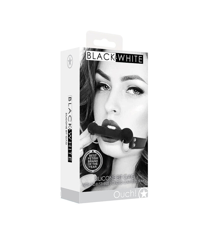 Shots America Ouch! Black & White Silicone Bit Gag
