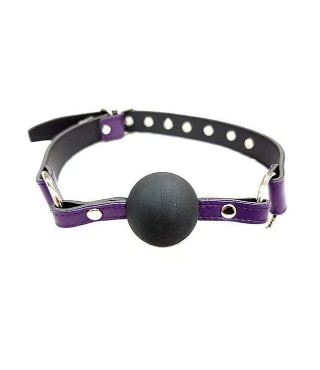 Rouge Rouge Leather Ball Gag with Black Ball