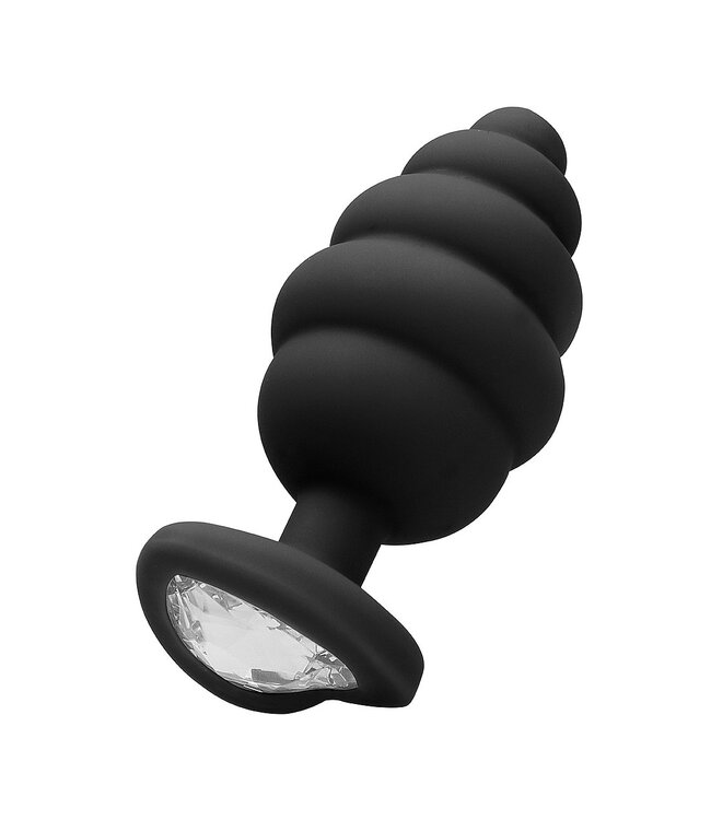 Shots America Ouch! Extra Large Ribbed Diamond Heart Plug