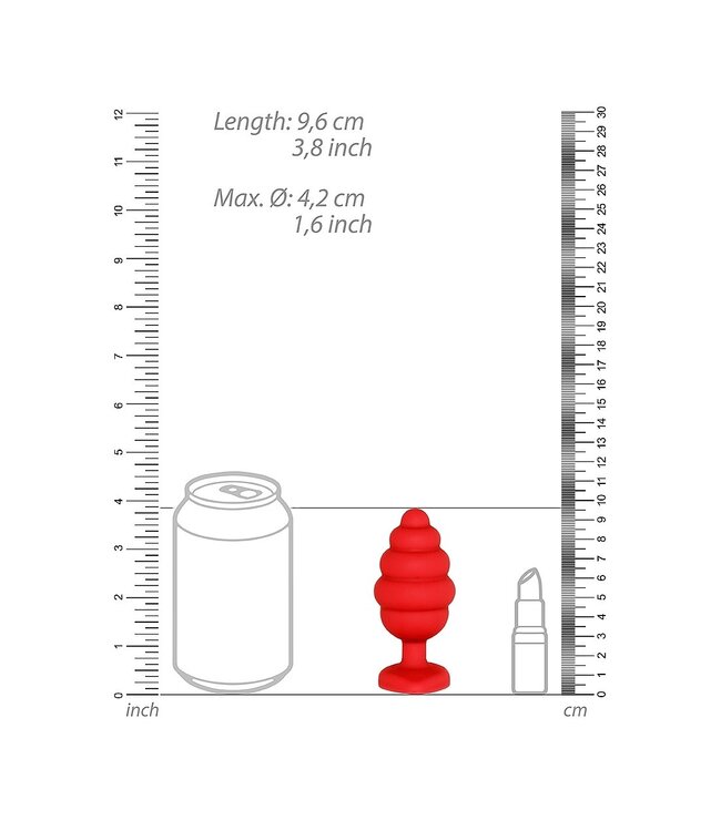 Shots America Ouch! Extra Large Ribbed Diamond Heart Plug