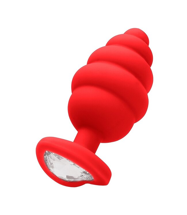 Shots America Ouch! Extra Large Ribbed Diamond Heart Plug