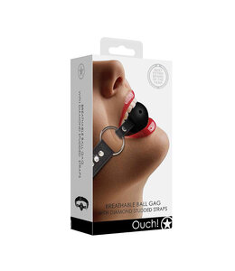 Shots America Ouch! Diamond Studded Breathable Ball Gag