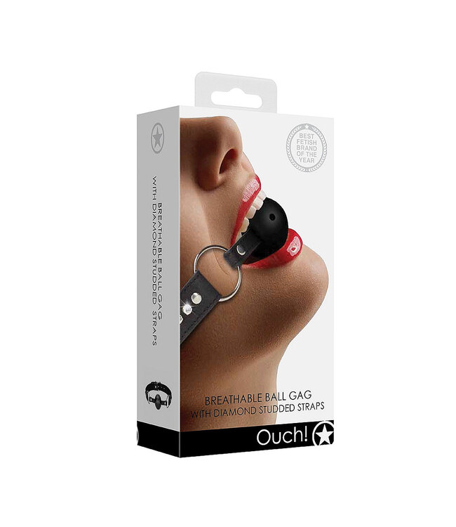 Shots America Ouch! Diamond Studded Breathable Ball Gag