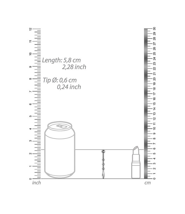 Shots America Ouch! Urethral Sounding Stainless Steel Beaded Plug 6mm
