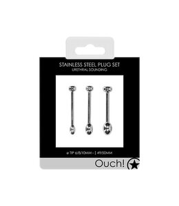 Shots America Ouch! Urethral Sounding - Stainless Steel Plug Set 6\8\10mm