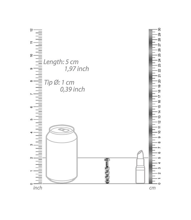 Shots America Ouch! Urethral Sounding - Ribbed Hollow Stainless Steel Plug - 10mm