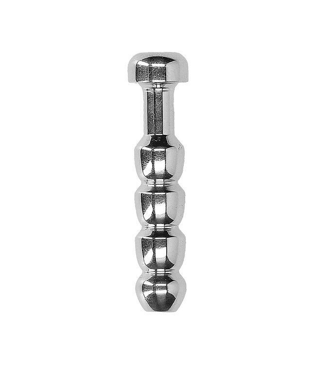 Shots America Ouch! Urethral Sounding - Ribbed Hollow Stainless Steel Plug - 10mm