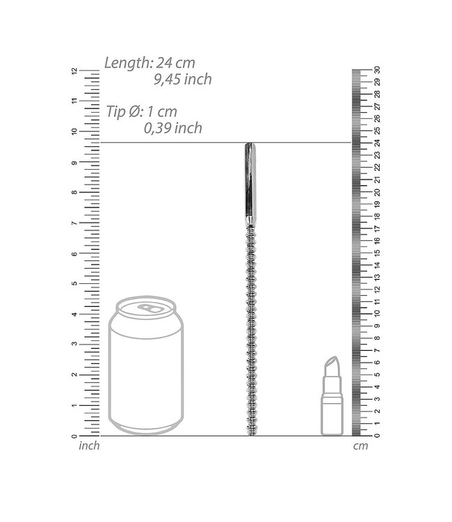 Shots America Ouch! Urethral Sounding - Stainless Steel Ribbed Dilator - 10mm