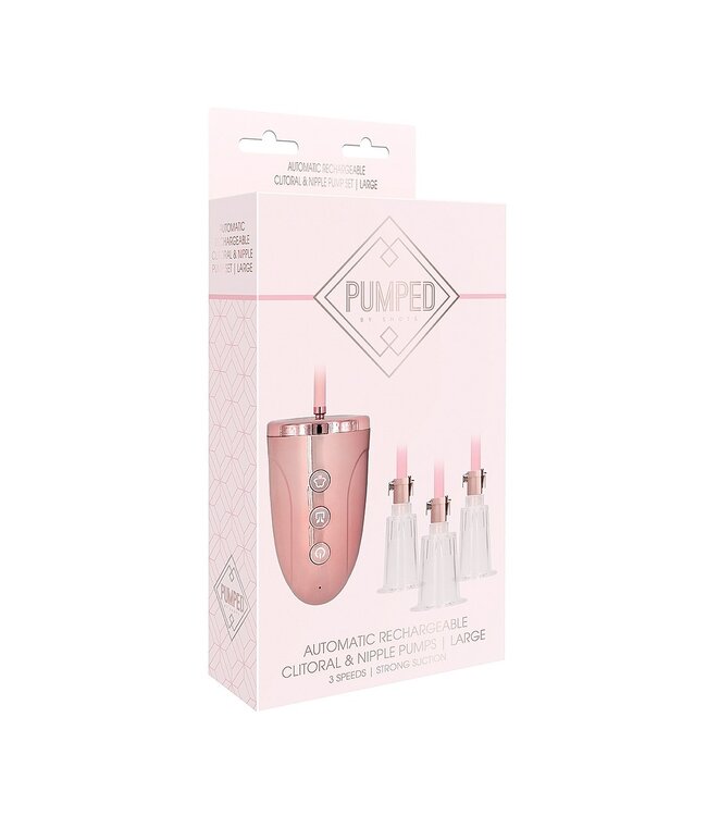 Shots America Pumped Automatic Rechargeable Clitoral & Nipple Pump Set - Large