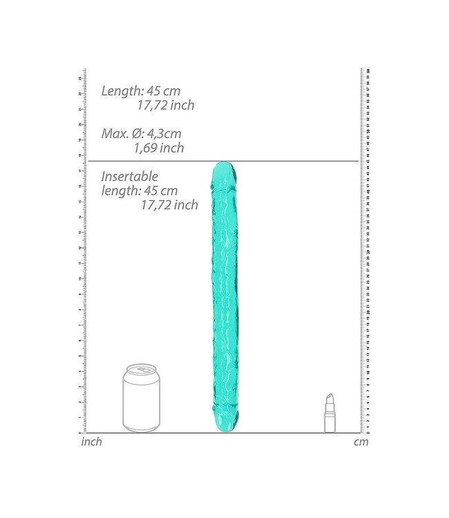 Shots America RealRock Crystal Clear 18" Realistic Double Dildo