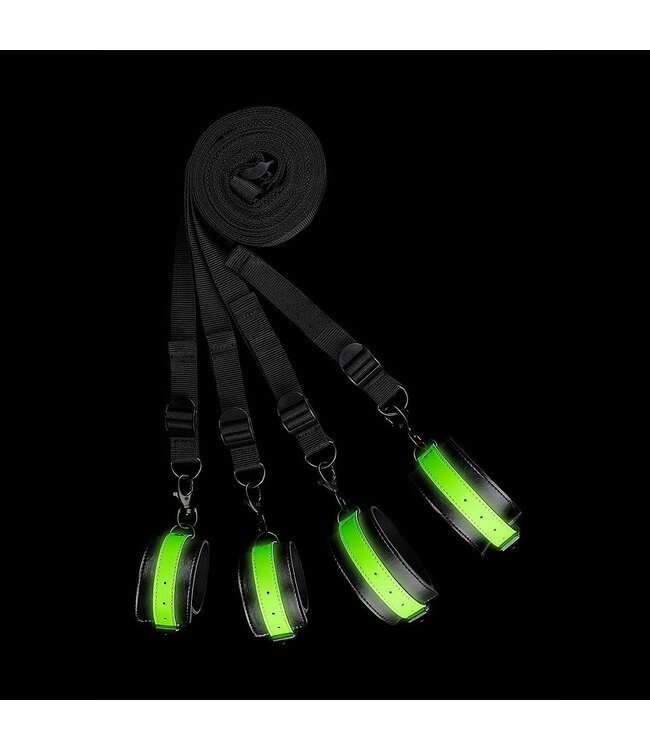 Shots America Ouch! Glow in the Dark Bed Bindings Restraint Kit