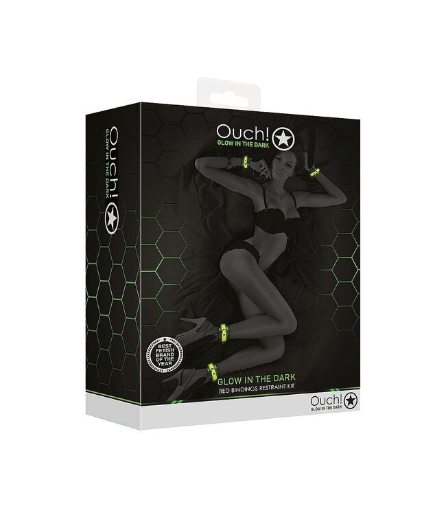 Shots America Ouch! Glow in the Dark Bed Bindings Restraint Kit