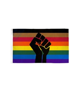 Philly Rainbow Pride Flag with BLM Fist 3ft x 5ft