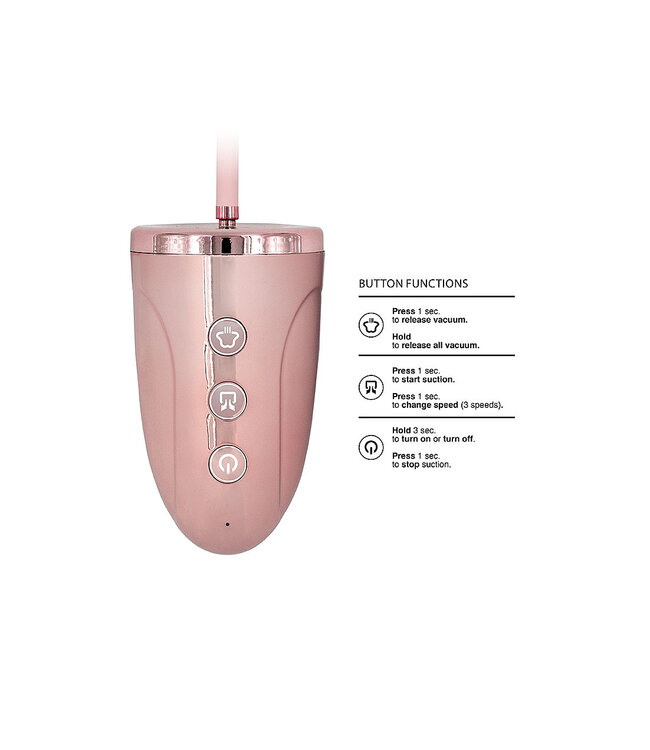 Shots America Pumped Rose Gold Automatic Rechargeable Breast Pump Set - Large