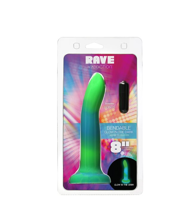 Rave by Addiction 8" Glow in the Dark Dildo