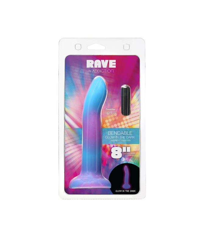 Rave by Addiction 8" Glow in the Dark Dildo