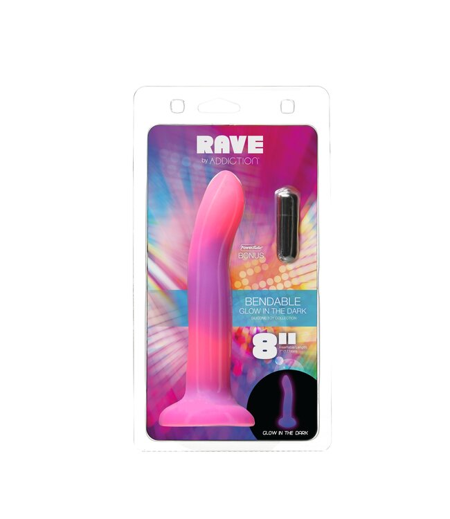 Rave by Addiction 8" Glow in the Dark Dildo