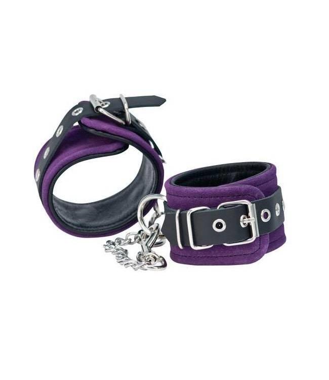 Punishment Purple Suede Bondage Ankle Cuffs
