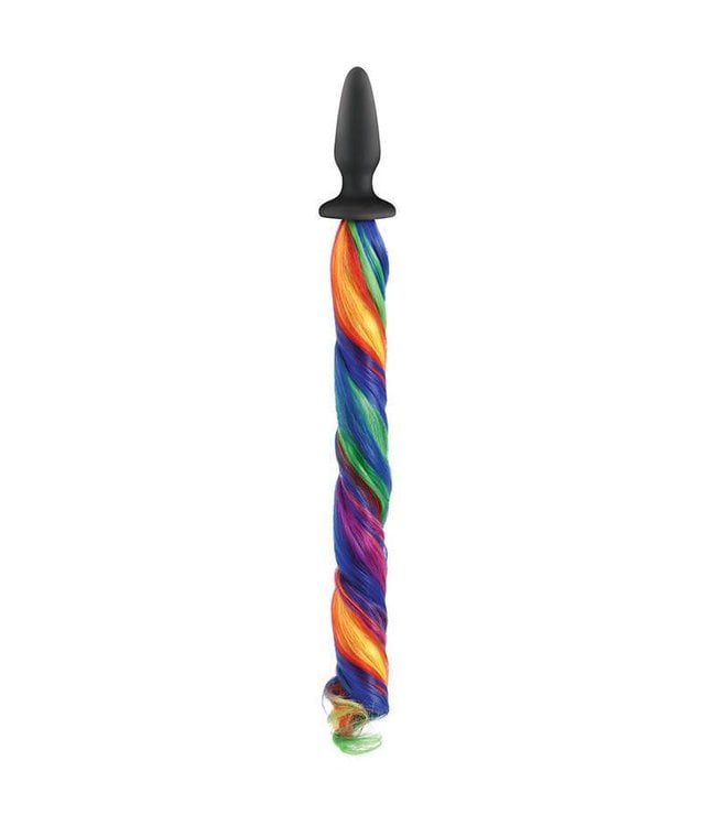 NS Novelties Unicorn Tails Silicone Anal Plug - Rainbow