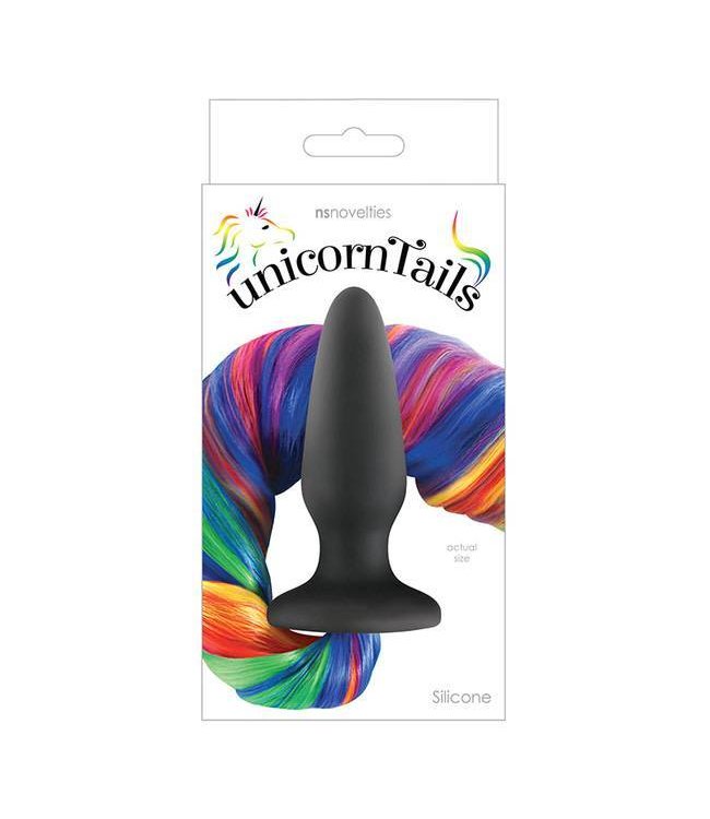 NS Novelties Unicorn Tails Silicone Anal Plug - Rainbow