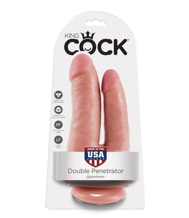 King Cock King Cock Double Penetrator Dildo with Suction Cup