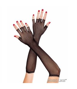 Music Legs Fingerless Fishnet Elbow Length Gloves