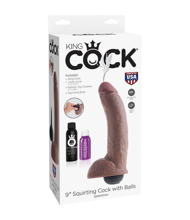 King Cock King Cock 9" Squirting Cock with Balls