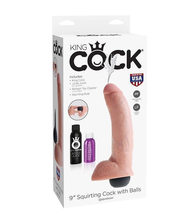 King Cock King Cock 9" Squirting Cock with Balls
