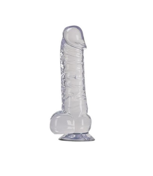Luxy 7" Clear Stone Series Realistic Dong with Scrotum and Suction Cup
