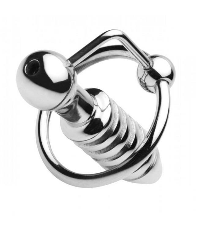 XL Ribbed Urethral Sound with Hollow Core