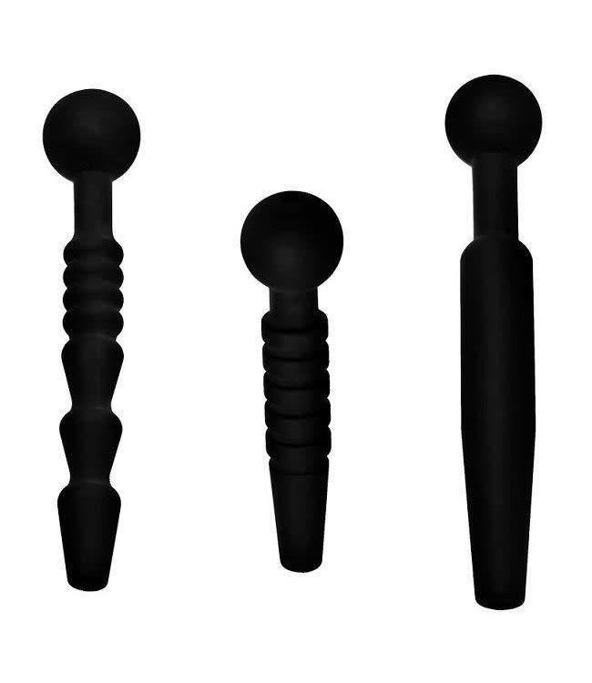 Master Series Dark Rods 3 Piece Silicone Penis Plug Set