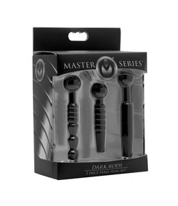 Master Series Dark Rods 3 Piece Silicone Penis Plug Set