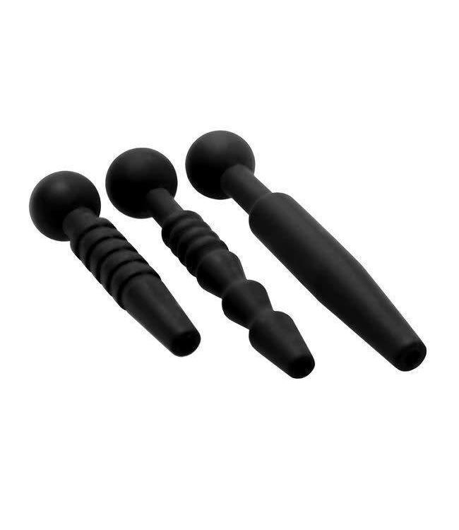 Master Series Dark Rods 3 Piece Silicone Penis Plug Set