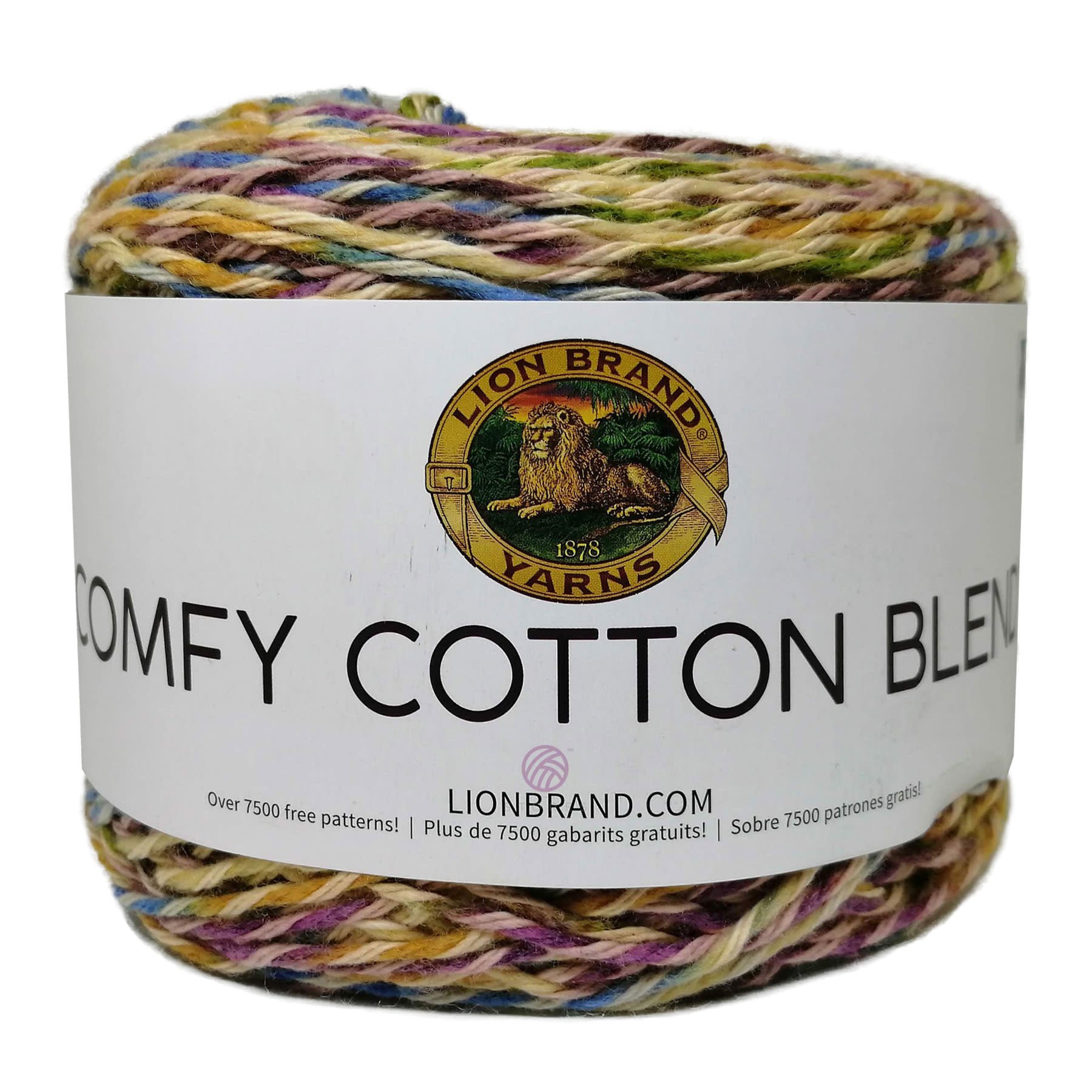 3 Pack) Lion Brand Yarn comfy cotton Blend Yarn, Whipped cream 